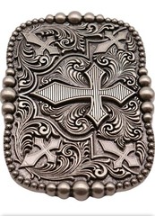 Celtic Cross Belt Buckle Silver Tone Very Nice Christian Religious 3.75&Prime;x3&Prime; CR01