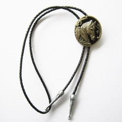 BRAND NEW HORSE ANTIQUE BRONZE HEAD 3-D COWBOY WESTERN RODEO BOLO TIE