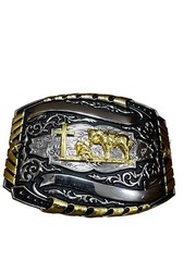 Christian cowboy Praying Western Style Buckle Hebilla Vaquera Oración