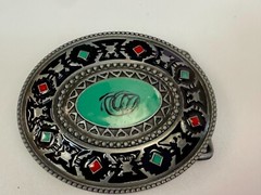 Southwestern Style Native Indian Tribal Art Pattern Enameled Colors Belt Buckle