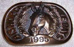 Mule Days 1995 Bishop California Solid Bronze Metal Belt Buckle