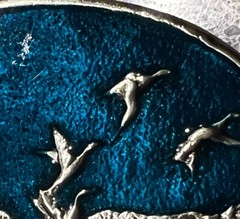 Deer Duck Geese – Belt Buckles – Blue Green Epoxy Resin Pewter Hunting Wildlife