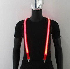 Blue LED Light Up Adult Suspenders Party Accessories Adjustable DJ Clown Costume