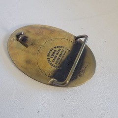 Contel Safety Award Belt Buckle 1984 Anacortes Brass Works Solid Brass