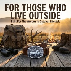 Western Belt Buckles for Men Cowboy Belt Buckle American Patriotic Belt, Deer