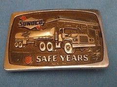 SUNOCO 27 YEARS SAFETY AWARD BELT BUCKLE SAFE DRIVER MACK TRUCK