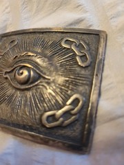 1900&rsquo;s Odd Fellows Belt Buckle Antique Eye of Providence Art Vintage USA JAPAN