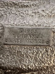 Vtg Bergamot Brass Works 1983 Belt Buckle Train Steam Engine Railroad Silver