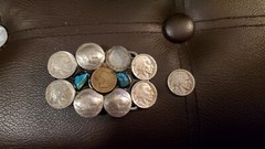 BUFFALO NICKEL COIN BELT BUCKLE WITH TURQUOISE Make Offer