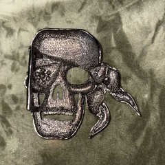 Skull Pirate Belt Buckle One Eyed Willie Brass Color