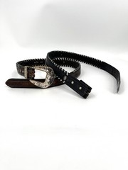 Circle Y Silver Laces Belt Lot 2 Straps 1 Crumrine Buckle Interchangeable