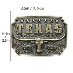 TEXAS EST.1836 Western Belt Buckle Cowboy USA Men & Women Outdoor Rodeo Wear