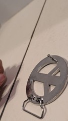 Vintage Style Black & Silver Peace Sign Belt Buckle Hippie Punk Emo Y2K