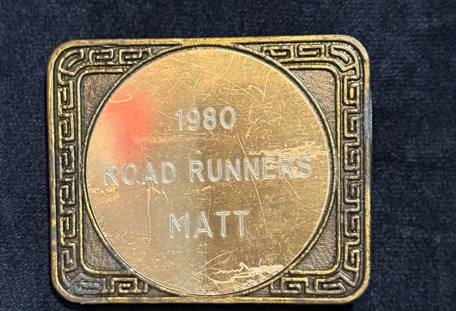 Vintage 80s Road Runner Matt Belt Buckle Western Boho Grunge