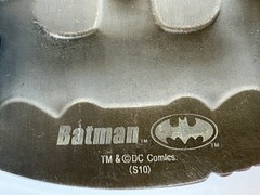 Vintage Batman Belt Buckle Pewter Finish Crackled Look 5&Prime; Wide DC Comics