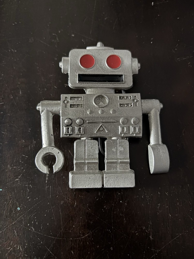 Men&rsquo;s Belt Buckle Novelty Robot Grey Metal A8