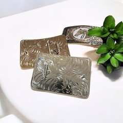 50 PESO BELT BUCKLE 4.5&Prime; GOLD & SILVER METAL WESTERN FASHION NEW #EH13097