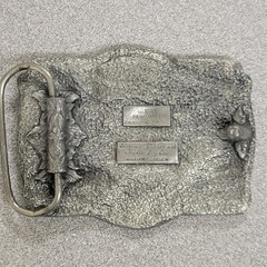 VTG Alaska Belt Buckle What America Was Bergamot Brass & Enamel Silver Tone 1981