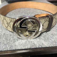 GUCCI Pre-Owned Belt Gg Buckle All Pattern Beige Additional Holes
