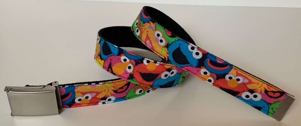 Sesame Street Belt Buckle Elmo Big Bird Cookie Monster Oscar Kids Accessory NEW
