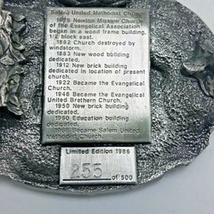 RARE 1986 Salem United Methodist Church Belt Buckle Newton, KS w Stand 255/500
