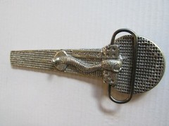 2005 MICROPHONE MUSIC COBRA DICE Belt Buckle MOBTOWN CHICAGO USA !