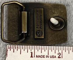 ICI Ag Products Karate Herbicide Brass Belt Buckle for 1.5 in Belt 2.25 x 1.5