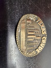 AWARD DESIGN MEDALS TEXAS CRUDE Belt Buckle Solid Brass Western Oilfield