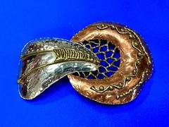 India Inspired Artisan Large Abstract Hippy Boho Vibe Huge Belt Slide Buckle