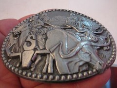 COWBOYS AND LONGHORNS DESIGN BELT BUCKLE – GW-5