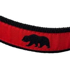 Vintage Preston Men&rsquo;s Red Leather Belt Embroidered Bear Design Size 48