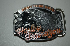 1989 & 1992 Siskiyou Harley Davidson Eagle Head Belt Buckles Lot of 2