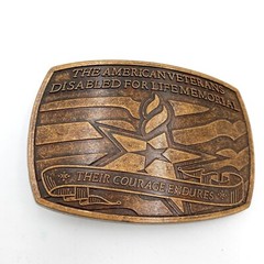 American Veteran Belt Buckle Disabled For Life DAV Military Vet Stars Stripes