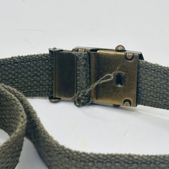 G.I. Joe Olive Canvas Web Belt Military Brass Buckle A Real American Hero