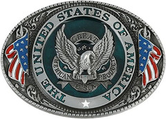 The United State of American Flag Belt Buckle Patriotic Eagle Western Cowboy Buc