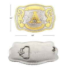 INITIAL BELT BUCKLE LETTER COWBOY WESTERN RODEO TEXAS STAR Hebillas Vaqueras