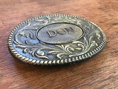 Vintage 1977 The Kinney Co Don Heavy Duty Oval Metal Belt Buckle