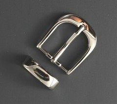 1 inch (25mm) metal pin buckle(216AB) w/metal keeper in silver color USA