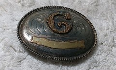 Men’s Western Belt Buckle Alpaca Mexico « G »