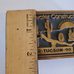 1988 Clearwater Constructors Brawley Brass Belt Buckle CAP Snake Tucson Arizona
