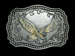 UA17104 VINTAGE 1970s **BALD EAGLE** WESTERN & COWBOY DESIGN BELT BUCKLE