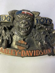 Vintage HARLEY DAVIDSON belt buckle H-411 1991 Baron USA Hog Toys Rare