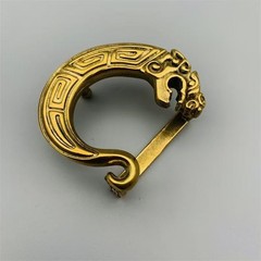 Dragon patterned belt buckle, pure copper smooth buckle accessory, brass