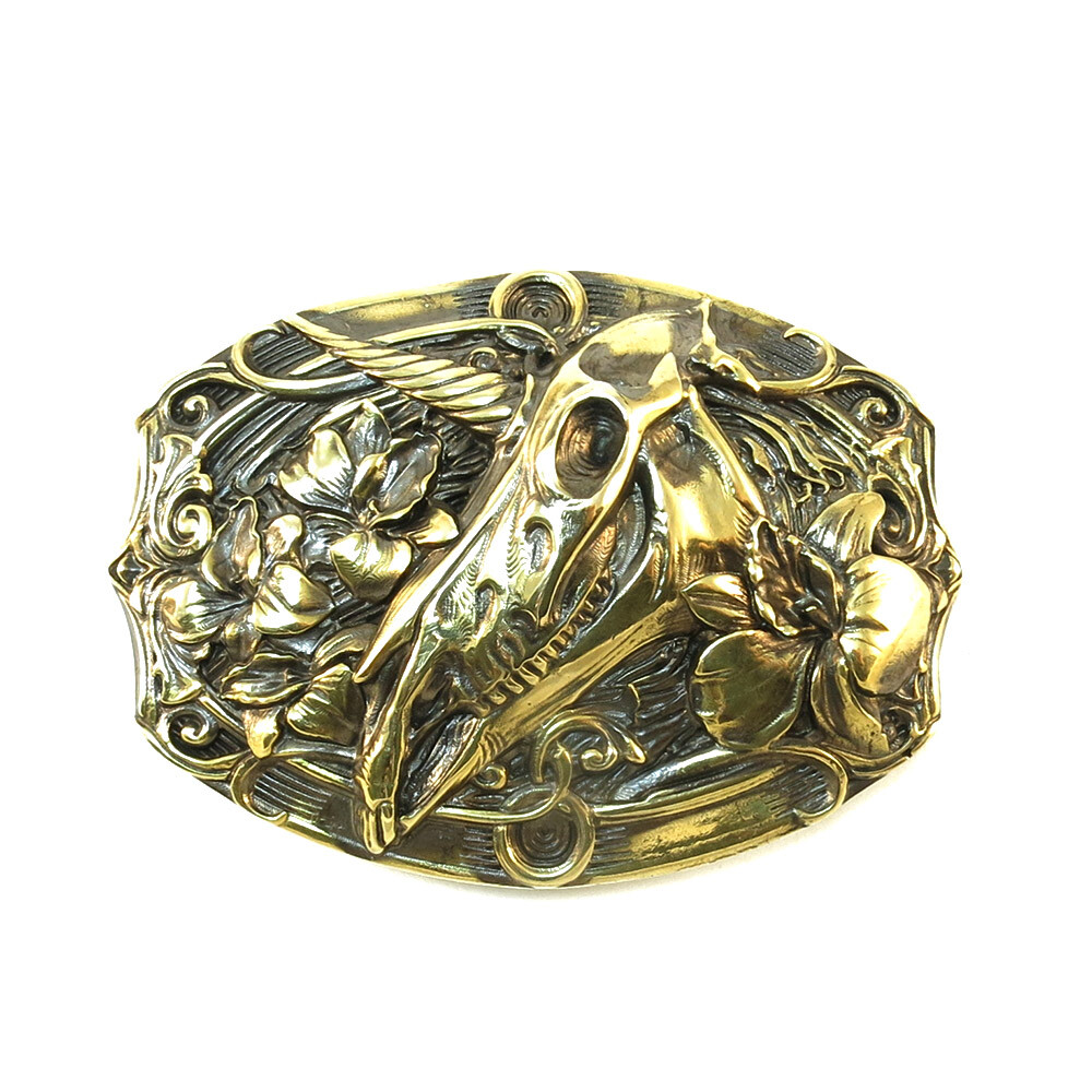 Belt Buckle « Unicorn », Immortal Beauty Belt Buckle, Unicorn with Flowers