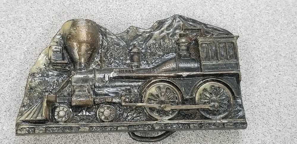 VTG 1977 Capt Hawks Sky Patrol General Steam Locomotive Train Belt Buckle Up 5