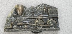 VTG 1977 Capt Hawks Sky Patrol General Steam Locomotive Train Belt Buckle Up 5