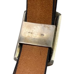 Wiley Brothers and Ledbury Men&rsquo;s Leather Belt Size 36 Camel Brown White Bronze