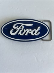 Ford Blue White Oval Metal Belt Buckle Cars Theme for Men Siskiyou F90