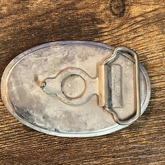 Vintage Western Blue, White Silver Etched Pattern With Rope Boarder B19
