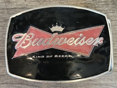 Collectible Budweiser Belt King of Beers black red Spec Cast